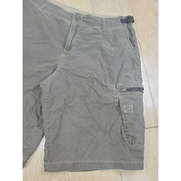 Men's Kuhl 40 Cargo Shorts Dark Adjustable Waist Hiking Utility *Stain Spots - Picture 2 of 8